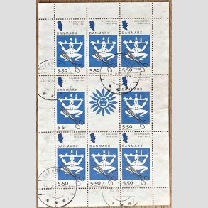 FRIM�RKER DANMARK | 2005 - AFA 1423 (SM�ARK NR. 21) - H. C. Andersen - 5,50 kr. x 8 samt vignet - stemplet