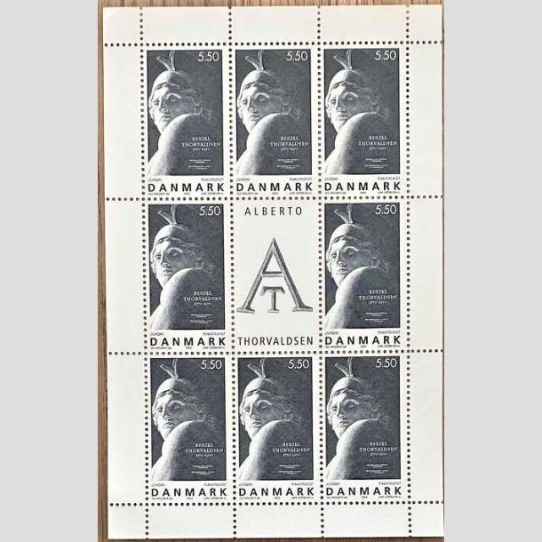 FRIMRKER DANMARK | 2003 - AFA 1351 (SMARK NR. 12) - Plakatkunst - 5,50 kr. stlgr x 8 samt vignet - Postfrisk