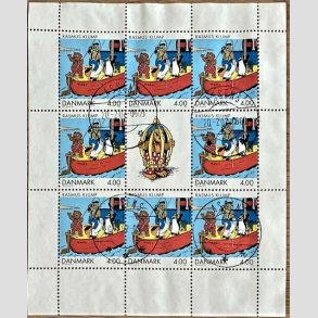 FRIM�RKER DANMARK | 2002 - AFA 1307 (SM�ARK NR. 3) - Tegneserier og tegnefilm - 4,00 kr. x 8 samt vignet - Lux stemplet Assens