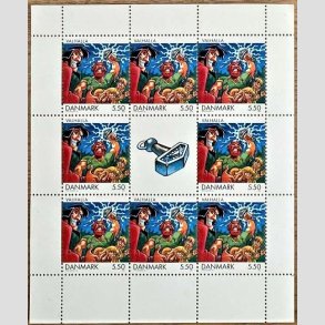 FRIM�RKER DANMARK | 2002 - AFA 1308 (SM�ARK NR. 4) - Tegneserier og tegnefilm - 5,50 kr. x 8 samt vignet - Postfrisk