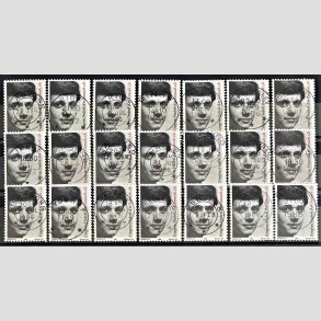 FRIMRKER DANMARK | 1986 - AFA 858 - Kronprins Frederik 18 r (Engros) - 2,80 Kr. sort/rd x 21 stk. - Pragt Stemplet