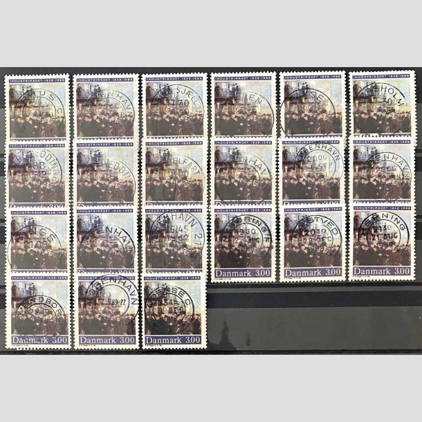 FRIMRKER DANMARK | 1988 - AFA 913 - Industrirdet 150 r (Engros) - 3,00 Kr. flerfarvet x 21 stk. - Pragt Stemplet